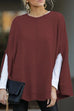 Meridress Crewneck Batwing Sleeve Cloak Top