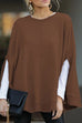 Meridress Crewneck Batwing Sleeve Cloak Top