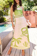 Meridress Palm Canyon Print Criss Cross Halter Maxi Dress