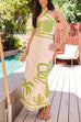 Meridress Palm Canyon Print Criss Cross Halter Maxi Dress