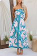 Meridress Strapless Tube Unique Print Swing Maxi Dress