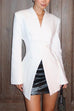 Meridress Chic V Neck Single Button Irregular Blazer