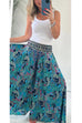 Meridress Elastic Waist Wide Leg Palazzo Printed Casual Pants