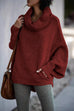 Meridress Cowl Neck Batwing Sleeves Loose Sweater