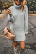 Meridress Turtleneck Long Sleeves Ribbed Knit Sweater Dress(in 7 Colors!)