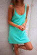 Meridress Scoop Neck Solid Casual Tank Dress