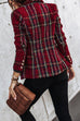 Meridress Double Breasted Open Front Plaid Blazer Jacket