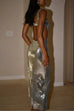 Meridress Sleeveless Open Back Sequin Bodycon Maxi Party Dress