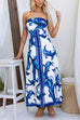 Meridress Strapless Tube Unique Print Swing Maxi Dress