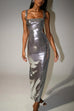 Meridress Sleeveless Open Back Sequin Bodycon Maxi Party Dress