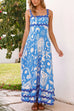 Meridress Ric Rac Trim Pocketed Unique Print Maxi Cami Dress