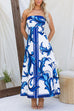 Meridress Strapless Tube Unique Print Swing Maxi Dress