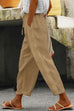 Meridress Drawstring Elastic Waist Cotton Linen Tapered Pants