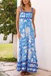 Meridress Ric Rac Trim Pocketed Unique Print Maxi Cami Dress