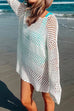 Meridress Long Sleeves Hollow Out Crochet Beach Cover Up Dress