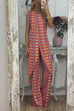 Meridress Printed High Slit Long Tank Top and Bell Bottoms Pants Set