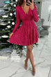 Meridress Wrap V Neck Waisted Sequin Mini Party Dress