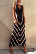 Meridress Halter V Neck Ruffle Drape Front Printed Maxi Dress