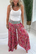 Meridress Elastic Waist Wide Leg Palazzo Printed Casual Pants