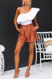 High Waist Wide Leg Solid Dress Shorts