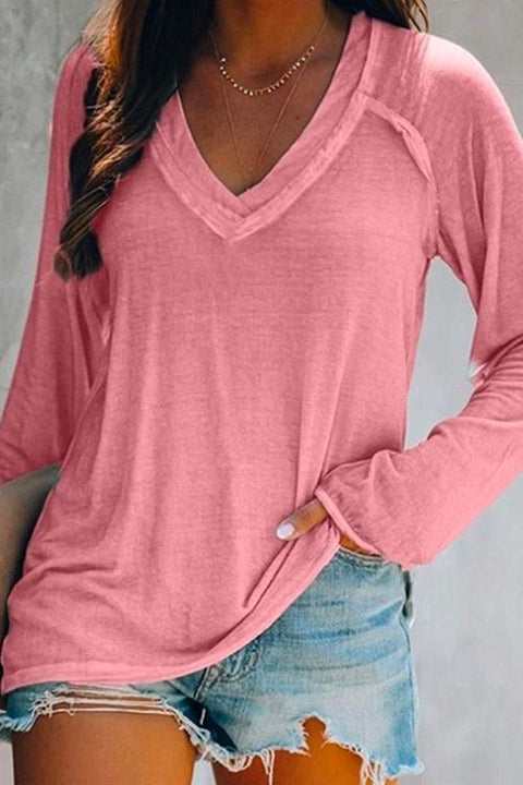 Meridress V Neck Long Sleeves Cozy Top