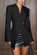 Meridress Chic V Neck Single Button Irregular Blazer