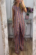 Meridress Printed High Slit Long Tank Top and Bell Bottoms Pants Set