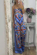 Meridress Tie Back Irregular Cami Top Wide leg Pants Printed Set