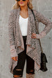 Meridress Drape Open Front Irregular Leopard Cardigan