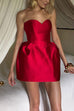 Meridress Sweetheart Neck Strapless Mini Party Dress