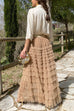 Meridress Ruffle Layered Pleated Tulle Maxi Skirt