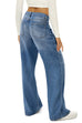 Meridress Casual Wide Leg Distressed Denim Pants