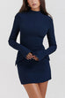 Meridress Mockneck Long Sleeves Bodycon Mini Dress