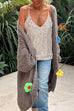 Meridress Flower Applique Open Front Slouchy Midi Sweater Cardigan(in 3 Colors)