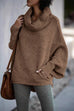 Meridress Cowl Neck Batwing Sleeves Loose Sweater