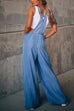 Meridress Pocketed Wide Leg Baggy Denim Overalls