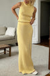 Meridress Cowl Neck Sweater Top and Elastic Waist Maxi Skirt Set