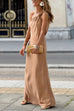 Meridress Decorative Knot One Shoulder Sleeveless Maxi Party Dress