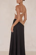 Meridress Strapless Color Block Pocketed Maxi Party Dress