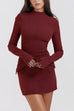 Meridress Mockneck Long Sleeves Bodycon Mini Dress