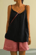 Meridress Scoop Neck Solid Cotton Linen Cami Top