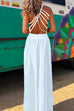 Meridress Solid Criss Cross Backless Maxi Cami Dress