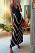 Meridress Halter V Neck Ruffle Drape Front Printed Maxi Dress