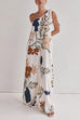 Meridress Tie Knot One Shoulder Floral Print Maxi Dress