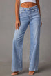 Meridress Timeless Distressed Straight Leg Splice Jeans