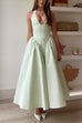 Halter V Neck Sleeveless Swing Maxi Party Dress