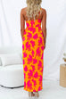 Meridress One Shoulder Side Split Printed Cami Maxi Dress