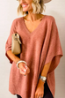 10 Colors V Neck Loose Fit Solid Poncho Sweater