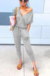 Meridress V Neck Wrap Jumpsuit with Pockets